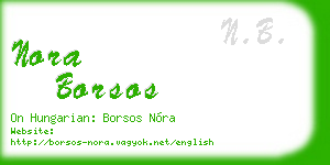 nora borsos business card